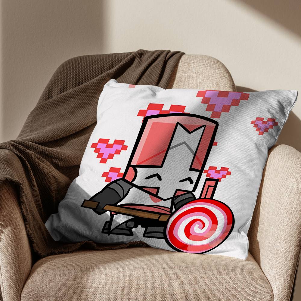 Game Blue Red Castle Crashers Pillow Case Anti-dustmite Pillowcase Invisible zipper silky short plush Sofa cushion cover
