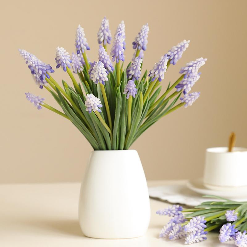 11IN Artificial Grape Hyacinth Flowers for Wedding Home Decor Floral Arrangement Photography Prop