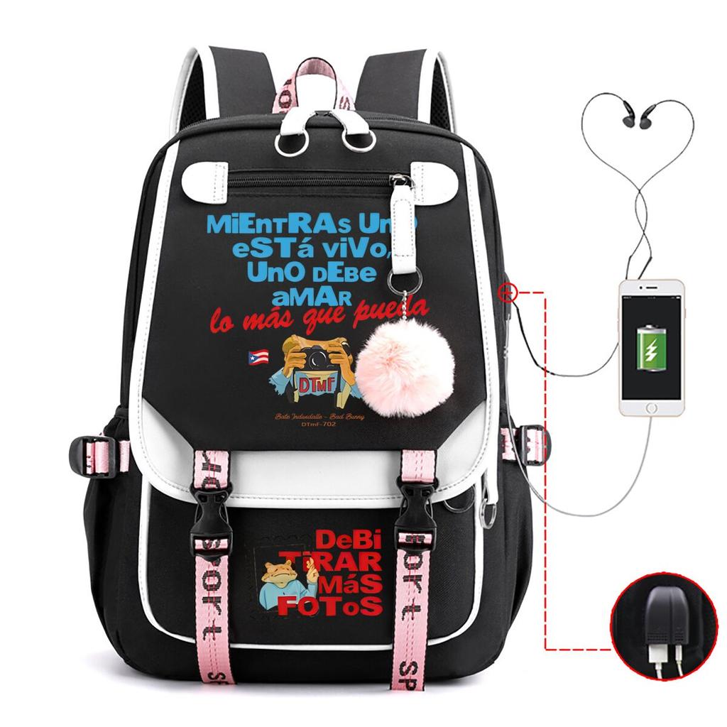 Back To School Mochilas with USB Port Casual Rucksack Teenage Boys Girls Multicolor Backpack Student School Bag Daily Use