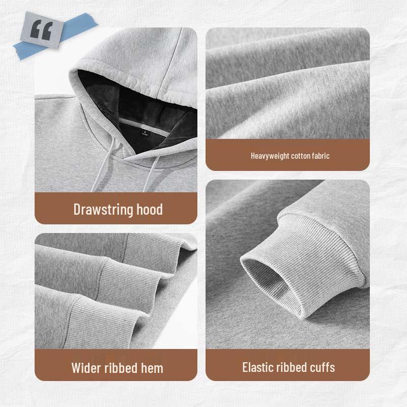 JEANSWEST LIFE Men's Heavyweight Fleece-Lined Hooded Sweatshirt