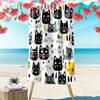 Charming Whiskered Feline Festival Print Beach Towel, Quick Drying, Suitable for Travel, Outdoor Sports, Jogging, the Beach and Swimming, Gift