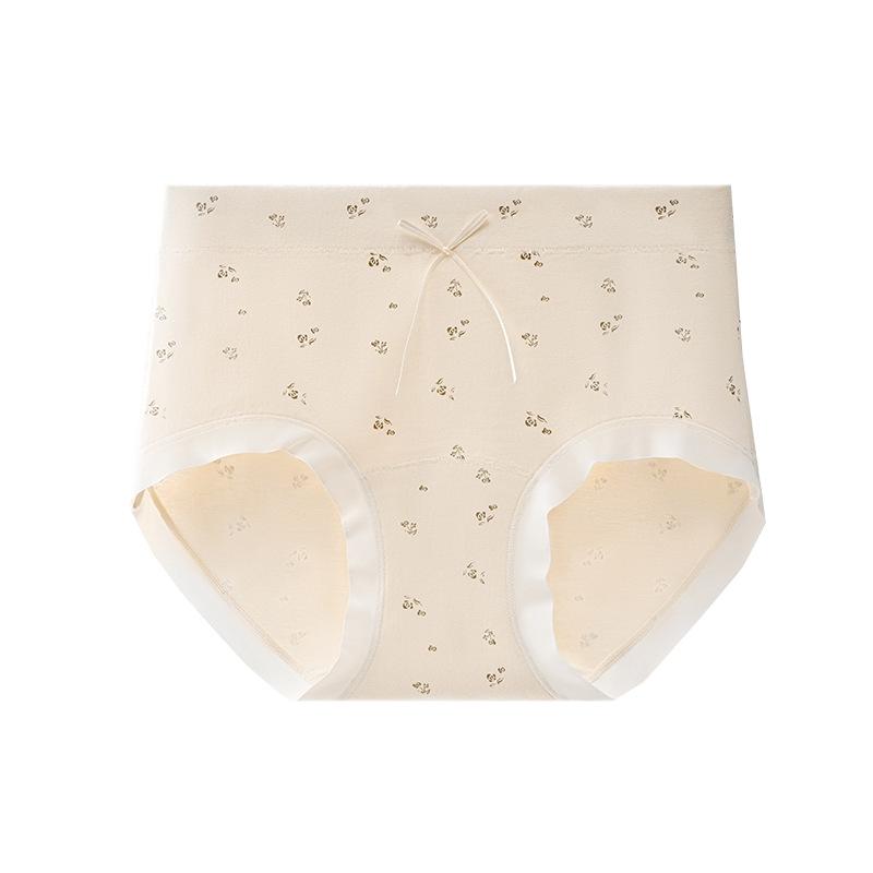 

Women s Pure Cotton Floral Non Scar Hip Extended Crotch 10A Anti Bacterial Waist Triangle Briefs XL абрикосовий