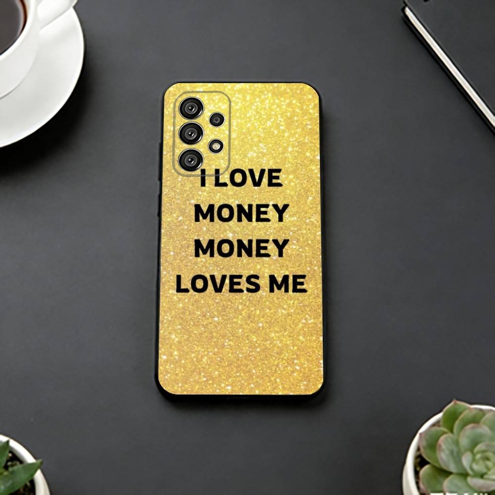 Money Gold A-Art Phone Case For Samsung S25,S24,S21,S22,S23,S30,Ultra,S20,Plus,Fe,Lite,Note,10,Black Cover