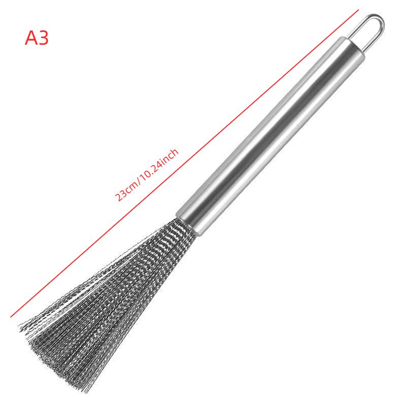 1 Pezzo Spazzola Lunga per Pulizia Acciaio Inossidabile Spazzola per Pentole Strumento da Lavaggio da Appendere Per Lavello da Cucina Padelle Scrubber Gadget