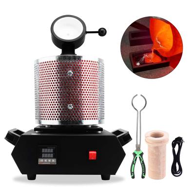 1/2/3KG Tavicí pec na zlato 1900W Digitální tavicí pec 2102°F Elektrická tavicí pec s grafitovým kelímkem pro rafinaci stříbrného odpadu