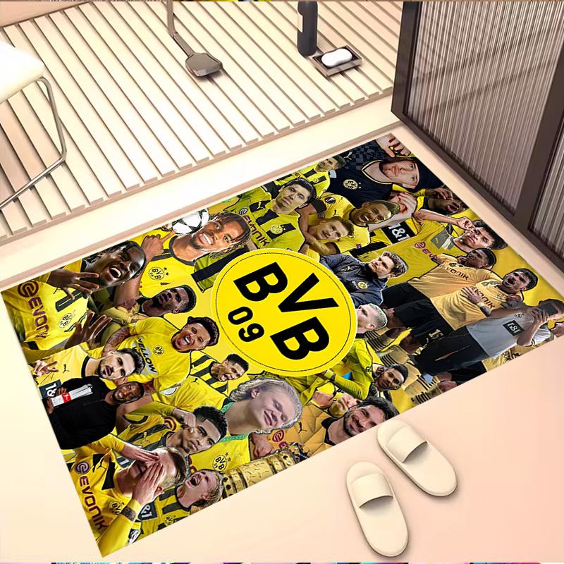 Borussia Dortmund Print Rug, Washable Floor Carpet, For Entryway Dorm Laundry Room Office Study, Home Decor Birthday Christmas Gift