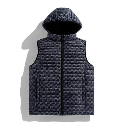 Herfst- en Winterjas met Capuchon voor Heren, Mouwloze Lichtgewicht en Warme Jas