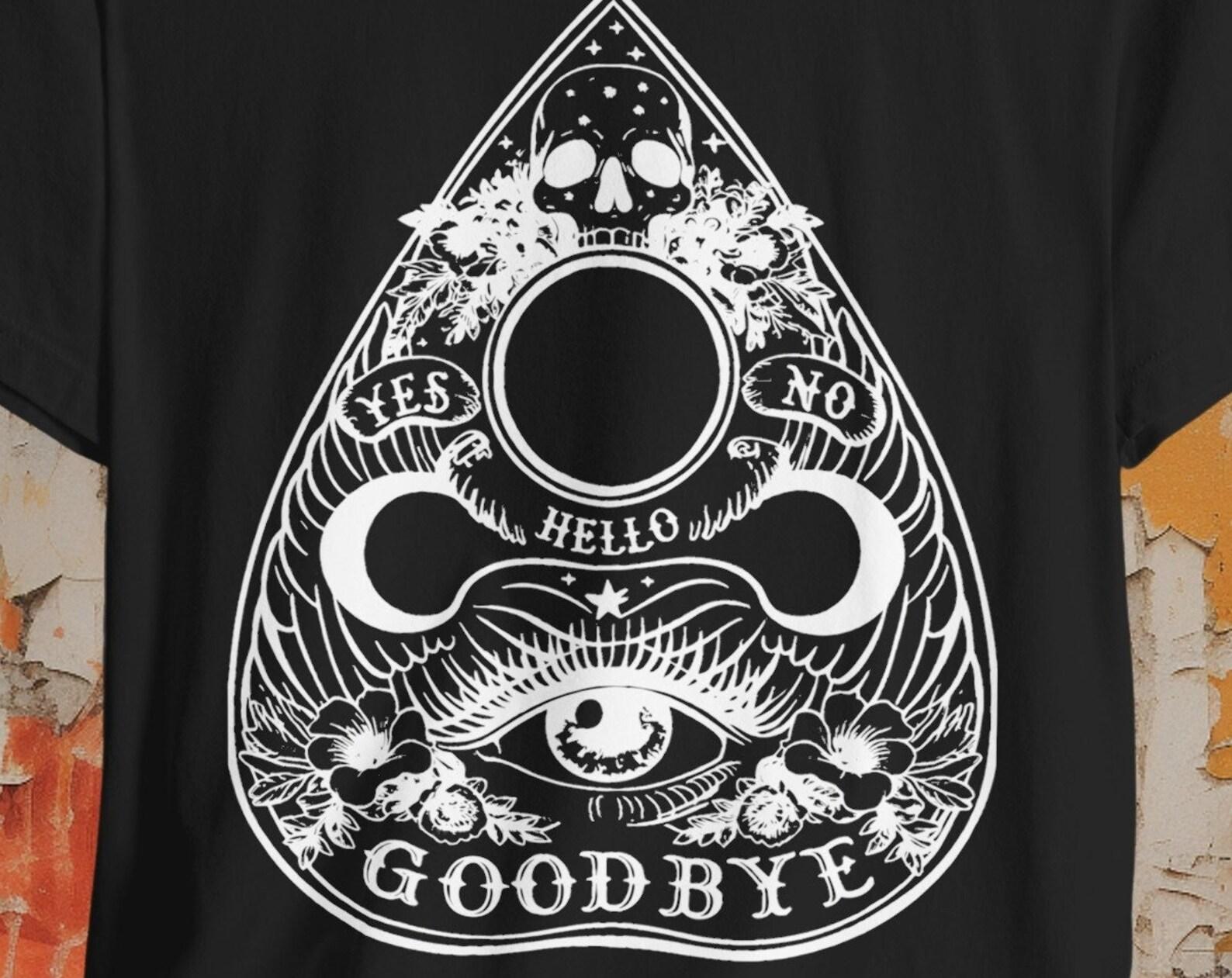 Gothic Ouija Planchet Shirt Horror Paranormal Tee Occult Witchy Fashion Dark Aesthetic Ghost Hunting Vintage Spirit Board Gift M