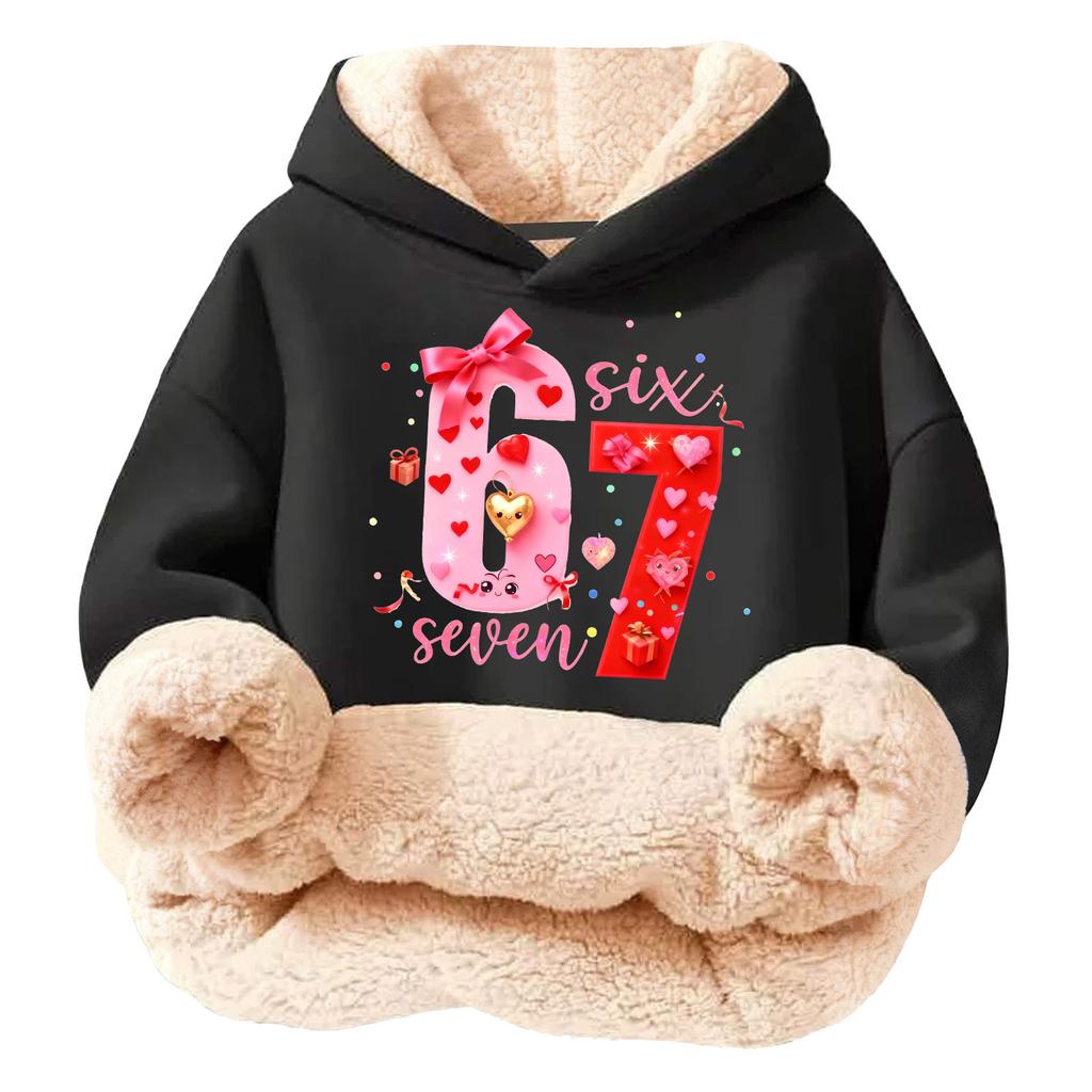 Children's Fashionable Printing Casual Fleece Hooded Loose Fit Hoodie Without Pockets