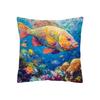 Colorful Fish Cartoon Marine Life Peach Skin Sofa Pillow Car Cushion Cover