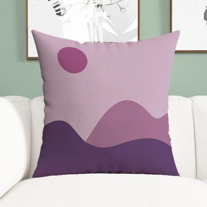 Office Living Room Home Pillowcase Simple Illustration Landscape Pattern Pillowcase Car Ornaments