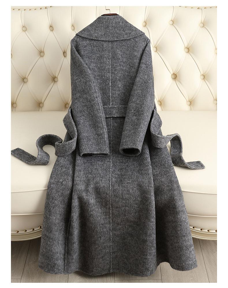 Palton de Cașmir Dublu-Față în Culori Bomboană pentru Femei 2024 - Lungime Medie, Îngroșat pentru Toamnă/Iarnă