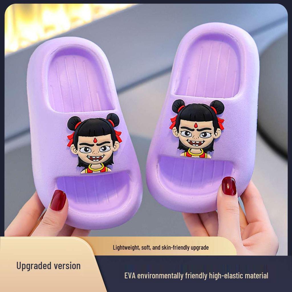 Nezha Kids' Non-Slip EVA Slippers for Boys & Girls - Summer Style for Bath, Indoor, Home