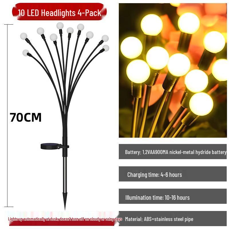 Solar-Powered Waterproof Firefly Garden Lights for Outdoor Villa Courtyard Atmosphere