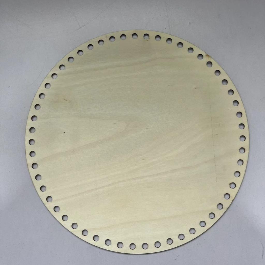 1 Stück Handgefertigter Runder Korbboden - Natürlicher Holzboden für DIY Aufbewahrung, Häkeltasche, Bastelprojekte, Heimorganisator