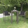 3 Pcs Garden Bar Set and Cushions Woven Resin