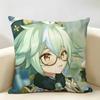 Sucrose Genshin Game Cushion Cover Natural Linen Organic Fabric DoubleSided Printing Room Sofa Decor Pillow Case