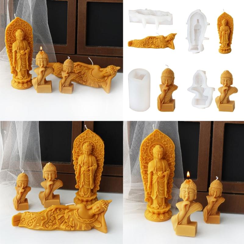 Multifuntional Silicone Molds Artistic Molds Buddhas Shape Silicone Candle Molds Easy Demolding Mold for Making Candle