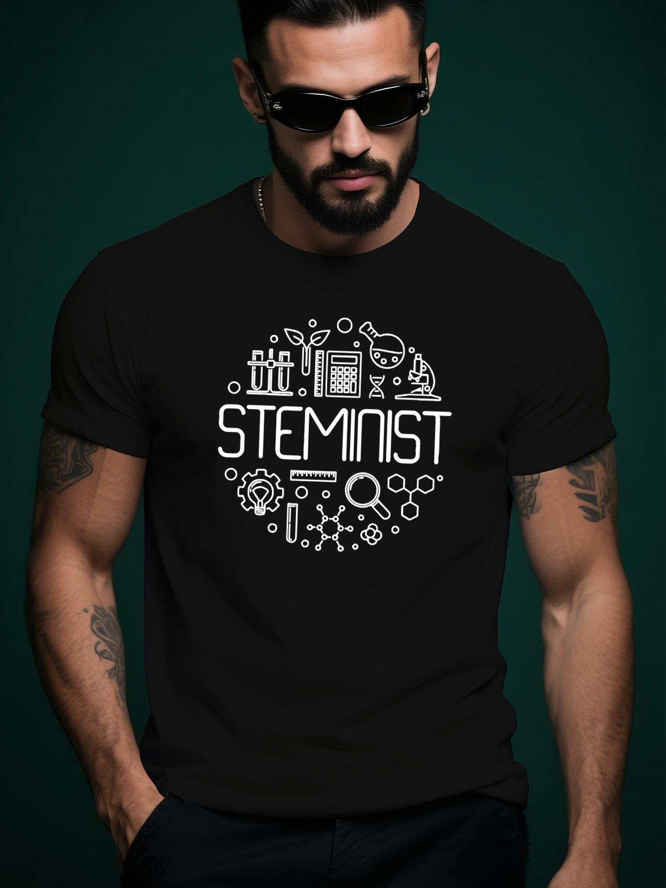 STEMINIST Trend Streetwear Summer Casual Round Neck Short... S