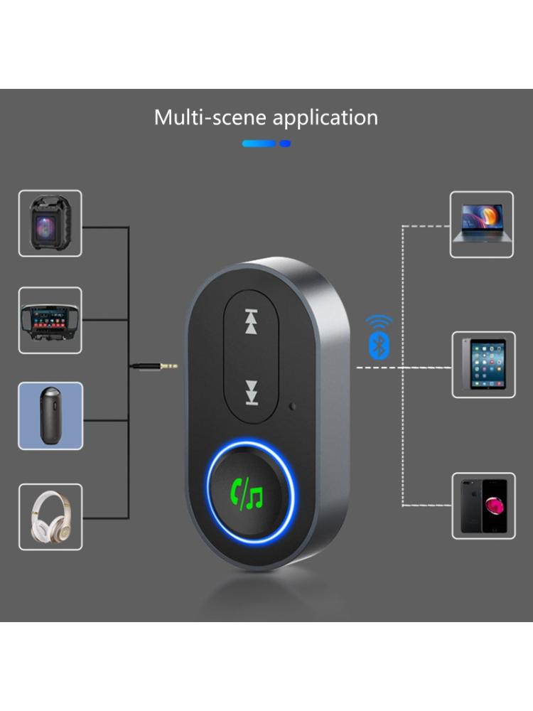 Bluetooth-compatible Receiver Wireless  Adapter 3.5mm Aux Handsfree with Mic Music Receiver Support Voice Broadcast