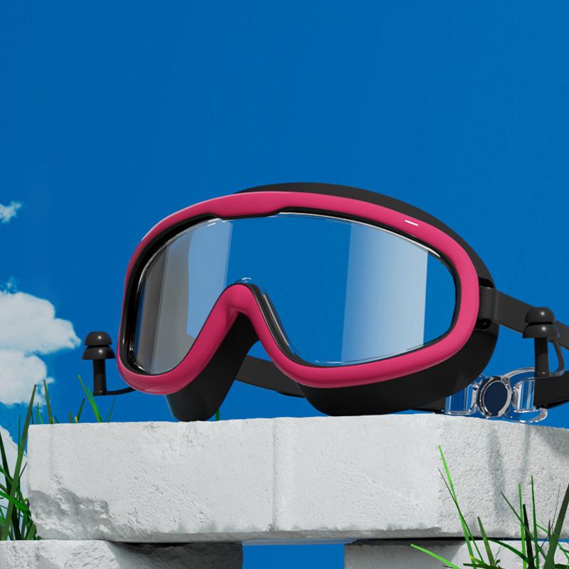 Popular Online Waterproof And Anti Fog Large Frame Professional Diving Goggles, Adult Swimming Goggles