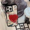 Korean-style Cartoon Case Suitable for iPhone 16, 17 Pro Max, iPhone 14, Mirror Finish, 13, Heart-shaped Stand, 15
