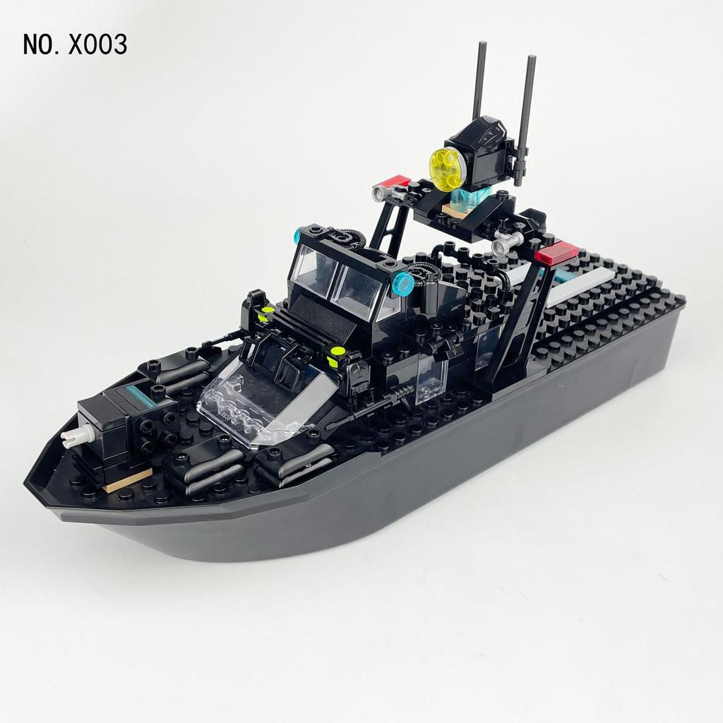 Inflatable Boat Building Blocks: X009 Assault, X003 Patrol, J089CD Military Accessories