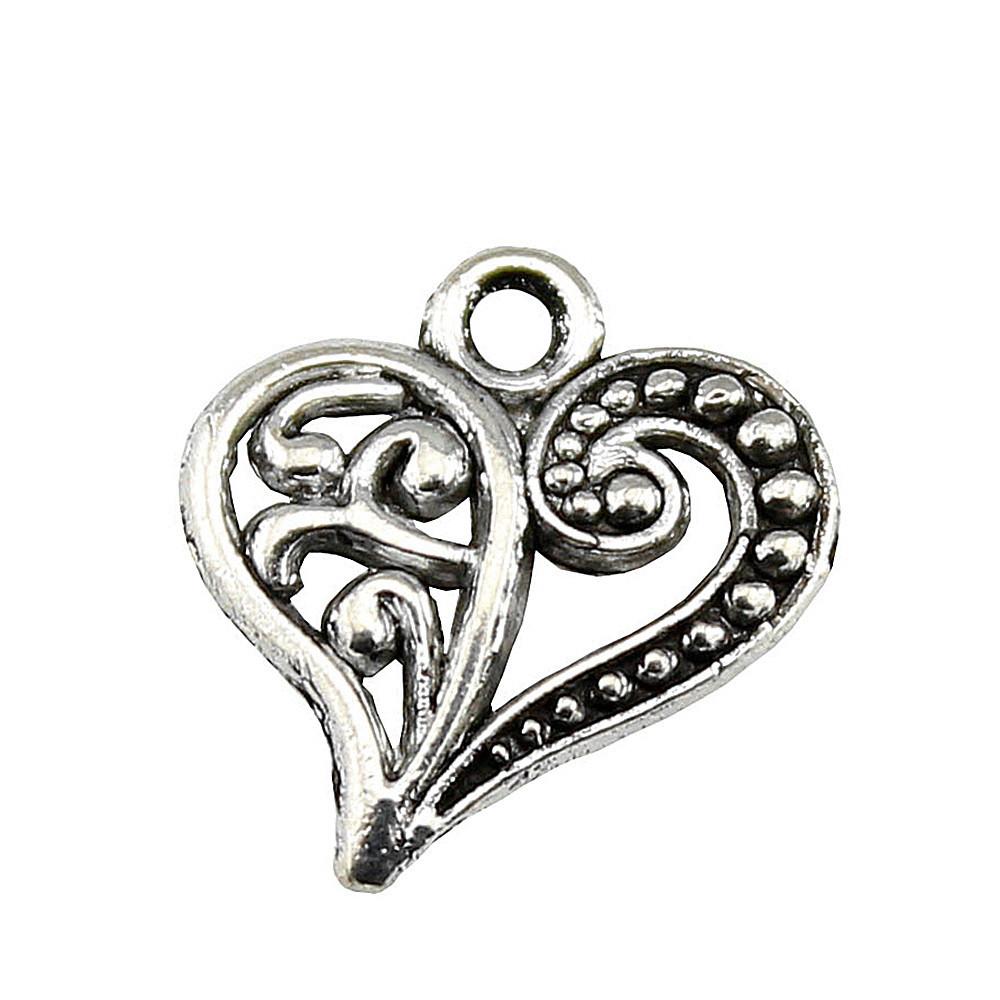 Charms Peach Heart Love Pendants Wedding Jewelry Findings QC094