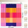 4pcs Creative Grid Shower Curtain Set with 12 Hooks - Shower Curtain, Bath Mat, Toilet Seat Cover And U-Shaped Rug - Machine