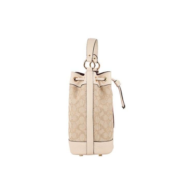 Coach Dempsey 22 Classic Monogram Leather Bucket Bag Women Handbags Khaki C4102-IMSWZ