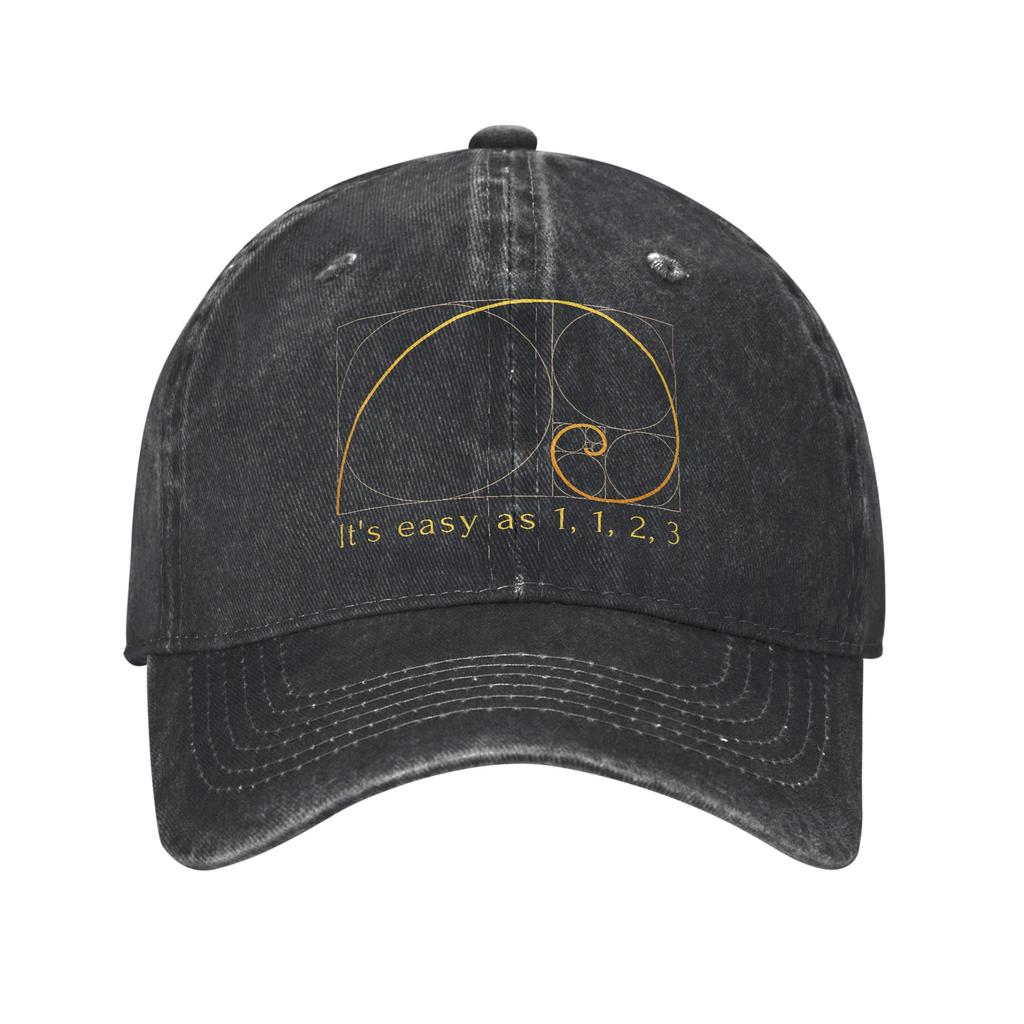 Golden Ratio Fibonacci Spiral Geometry Unisex Baseball Caps Geek Math Distressed Washed Caps Hat Outdoor All Season Snapback Cap