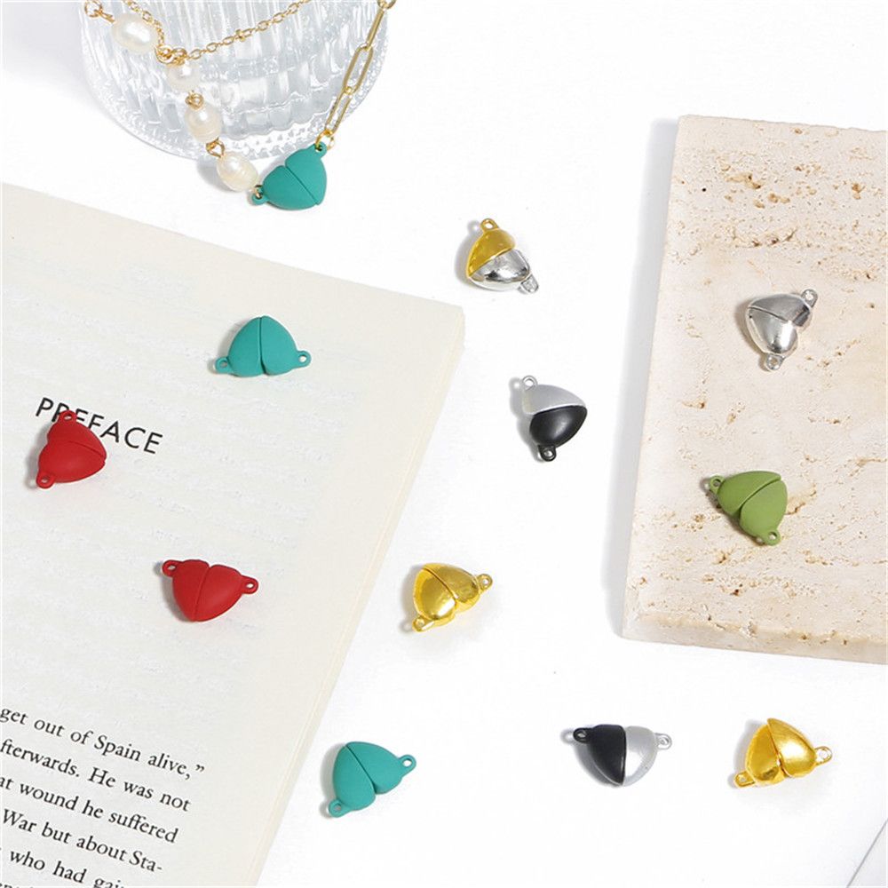 Necklace Beads End Caps Charms Connected Clasps Magnetic Buckle Love Heart Couple Bracelet
