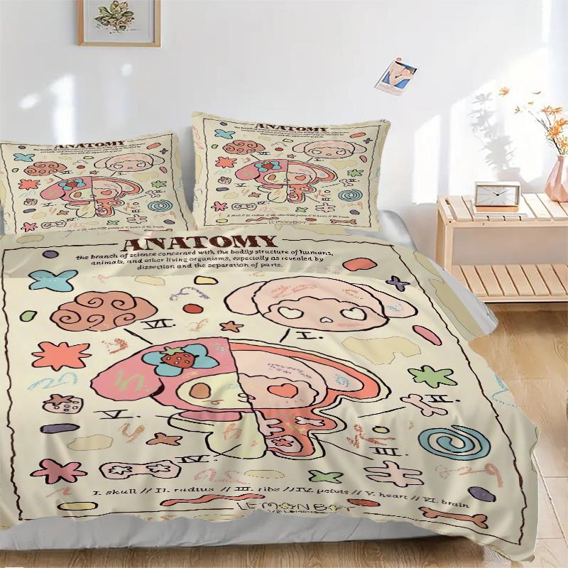 

3pcs Art My Melody Ideas Printed Quilt Set - Soft and Comfortable Quilt Cover for Bedroom, Guest Room and Dormitory Decorative Bedding Set 1 135x200cm