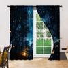 Set Of 2 Versatile Polyester Transparent Curtains Home Decoration Starry Night Forest Use Bedrooms Living Rooms Curtain Ideal For Sitting Room