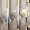 Suction Cup Mop Clip Holder Wall Mounted Mop Brush Broom Hanger Fixed Rack Kitchen Bathroom Organizer Shelf Hook Accessories