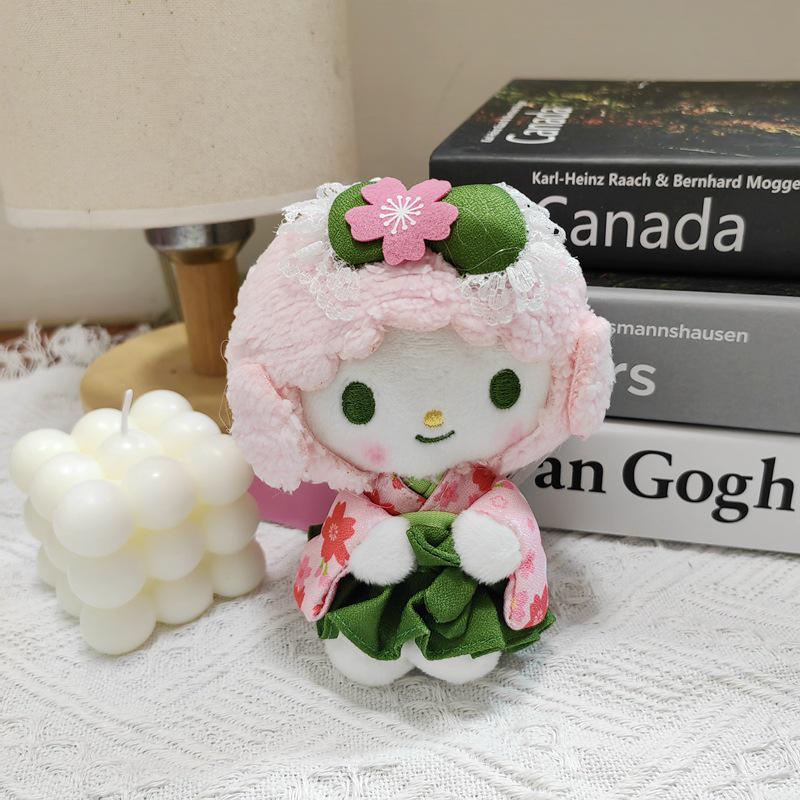My Melody Heart Matcha Kimono Plush Keychain
