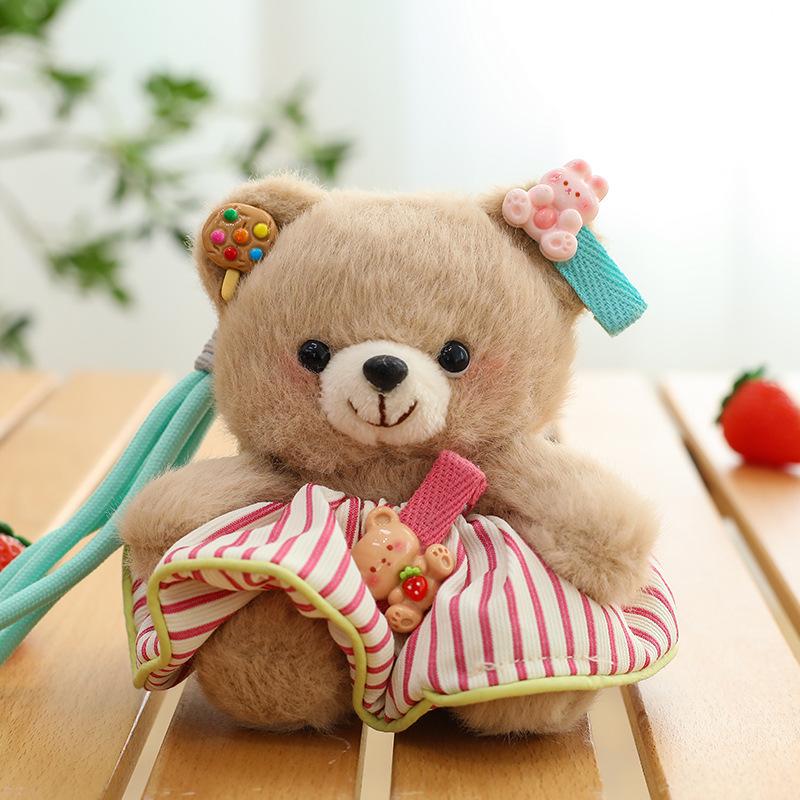 Cute Little Bear Keychain Mailou Bear Pendant Plush Toy Rabbit Cartoon Doll Bag Hanging Decoration Girl Gift