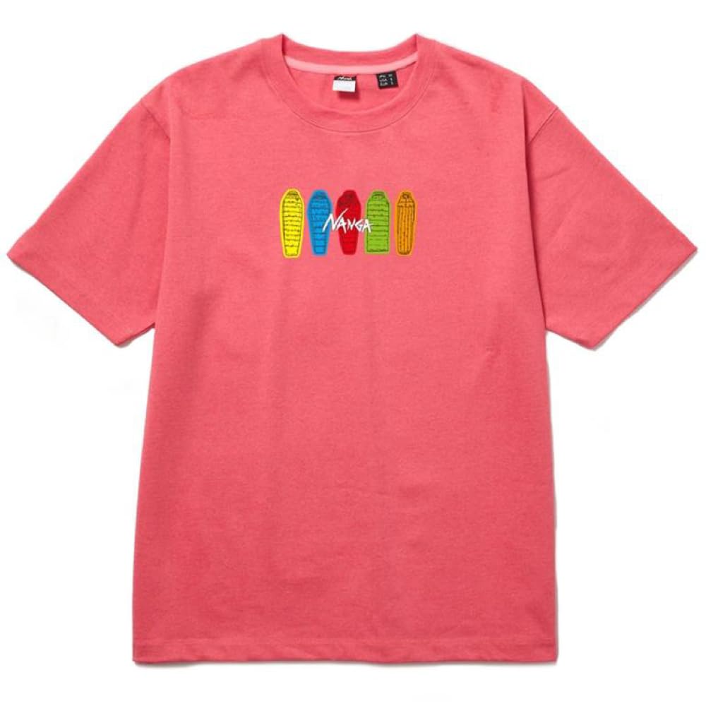

NANGA Eco Hybrid Tee Short Sleeve with Sleeping Bag Salmon Size XL (SB PT) T-Shirt Print, Pink,
