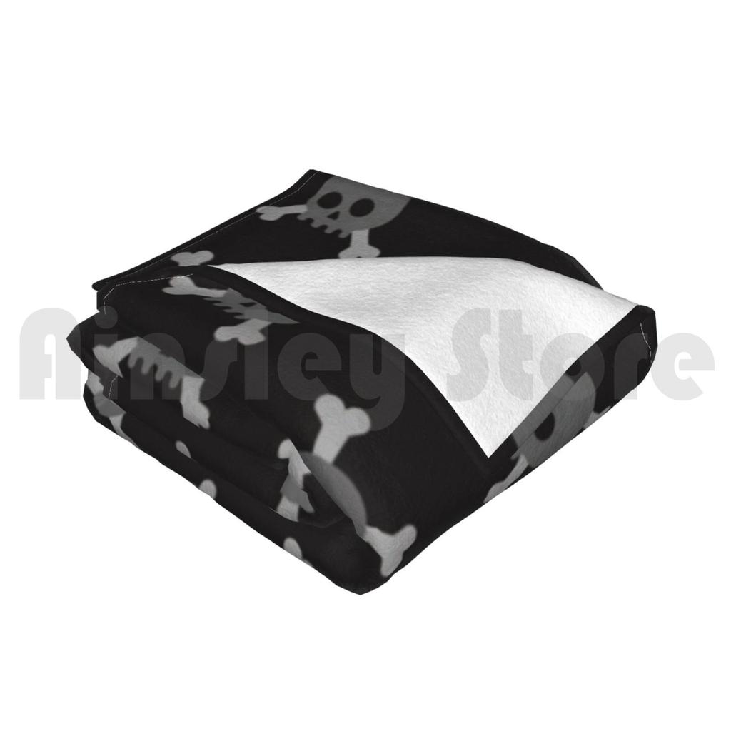 Skull And Crossbones Blanket Super Soft Warm Light Thin Cartoon Skull Pirate Skull And Bones Bones Halloween Scary
