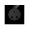2022 New Black Glass Panel USB Wall Socket EU, Push Wall Switch with LED Indicator Light, UK 13A Wall Socket Switches