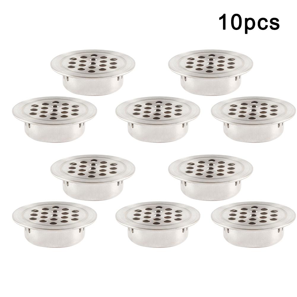 10pcs Round Cabinet Air Duct Vent 25/29mm Steel Louver Mesh Hole Plug Decoration Cover Wardrobe Grille Ventilation Systems