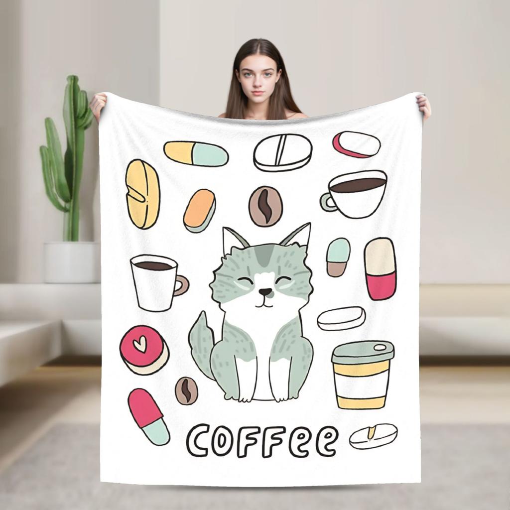 Retro Vintage Art Cute Cats  Super Soft Blanket  Child Plush Throw Blanket Pattern Living Room Flannel Bedspread Sofa Bed Cover