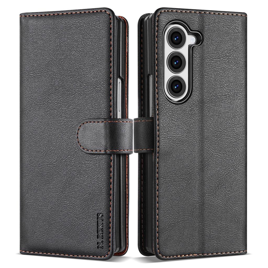 N.BEKUS CSJ-001 For Samsung Galaxy Z Fold6 5G Stand Case PU Leather Wallet Phone Cover