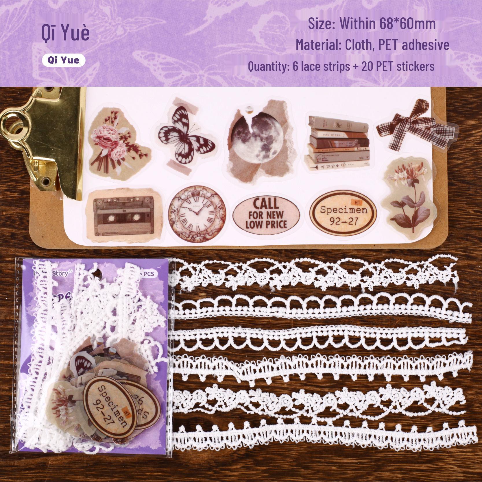 RetroStory Rolling Series: Mixed Material Journal Decoration Stickers Pack