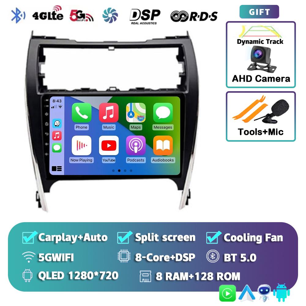 Android 14 Auto Carplay Car Radio For Toyota Camry 7 XV 50 55 US Version 2011 - 2017 Multimedia Player Stereo GPS DSP 2Din Audio