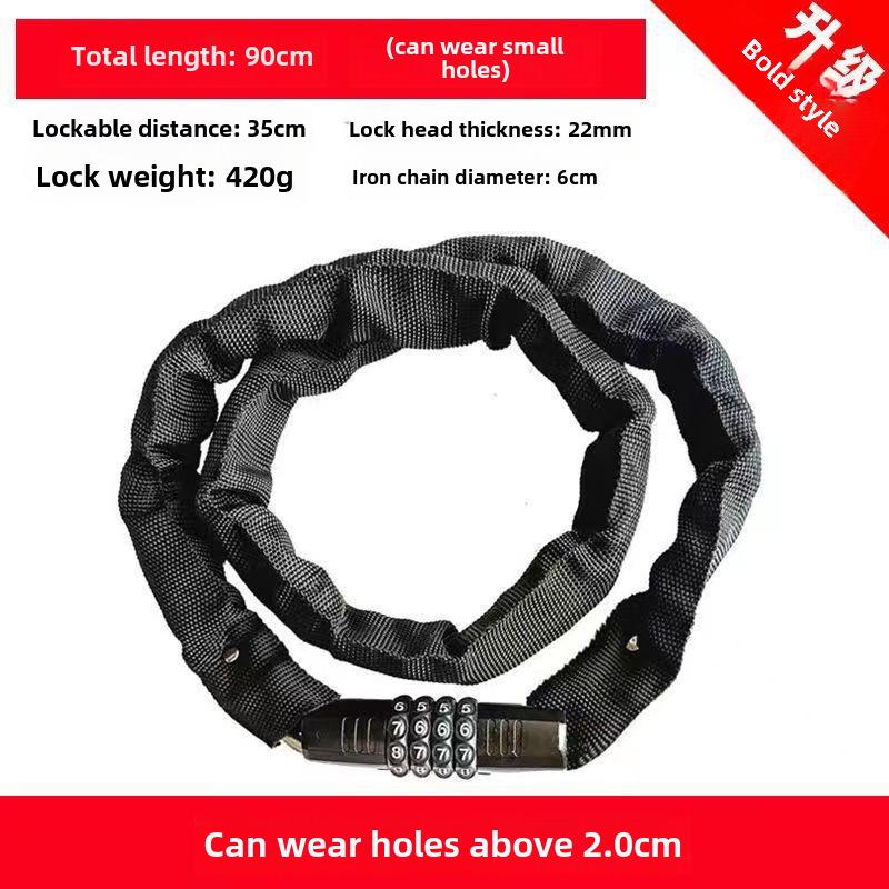 Electric Motorcycle Anti-Theft Chain Lock for Bikes and Doors