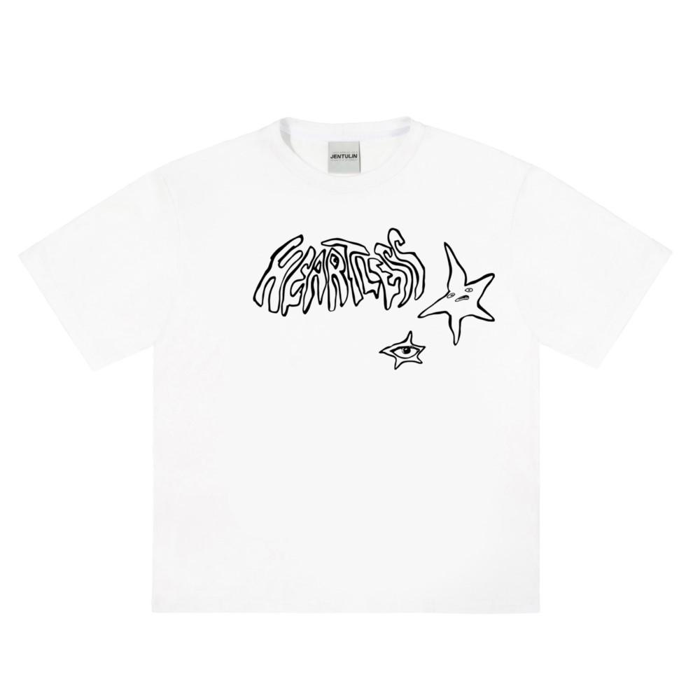 Harajuku Oversized Streetwear Herrenbekleidung Heartless Grafik Sternenprint T-Shirt Baumwolle Hip Hop Punk Kurzarm Top Gothic Y2k