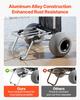Beach Dolly with Big Wheels for Sand, 505 X 374 Mm Cargo Deck, Folding Sand Cart with 320 Mm Balloon Wheels, 75 Kg Load Capacity, 860-1160 Mm