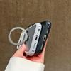 Magnetic Stand Carbon Fiber iPhone 17 Pro Max Case - Frosted Drop-proof Protection with Electric Pattern