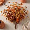 Harvest Season Artificial Foliage Fall Eucalyptus Stems, Leaves, Fake Greenery Branches, Thanksgiving Home Decor Flowers for Wedding Centerpiece